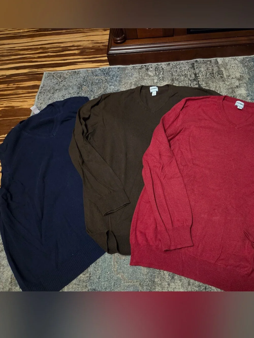 Classic V-Neck Men’s Sweaters Red, Brown And Navy Vest All XL
